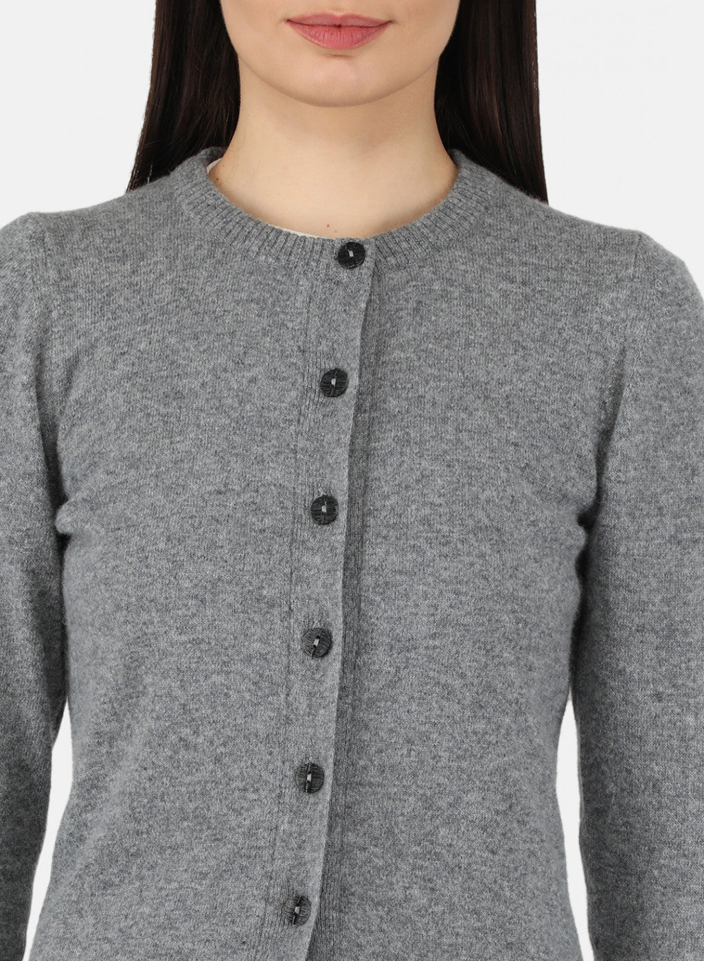 Women Grey Solid Cardigan