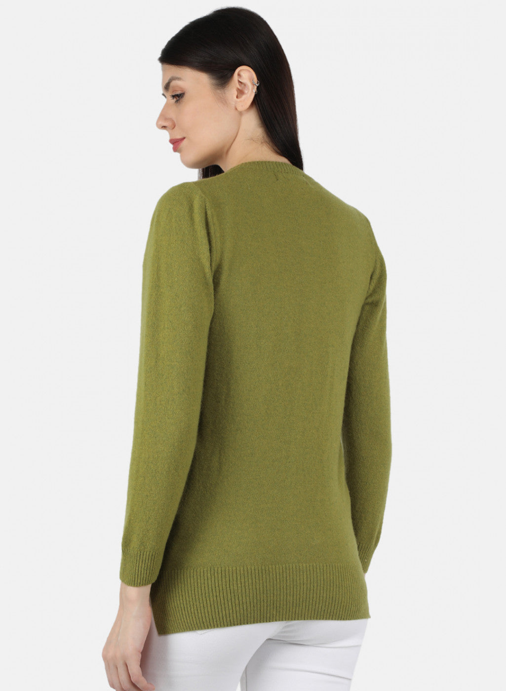 Women Green Solid Cardigan