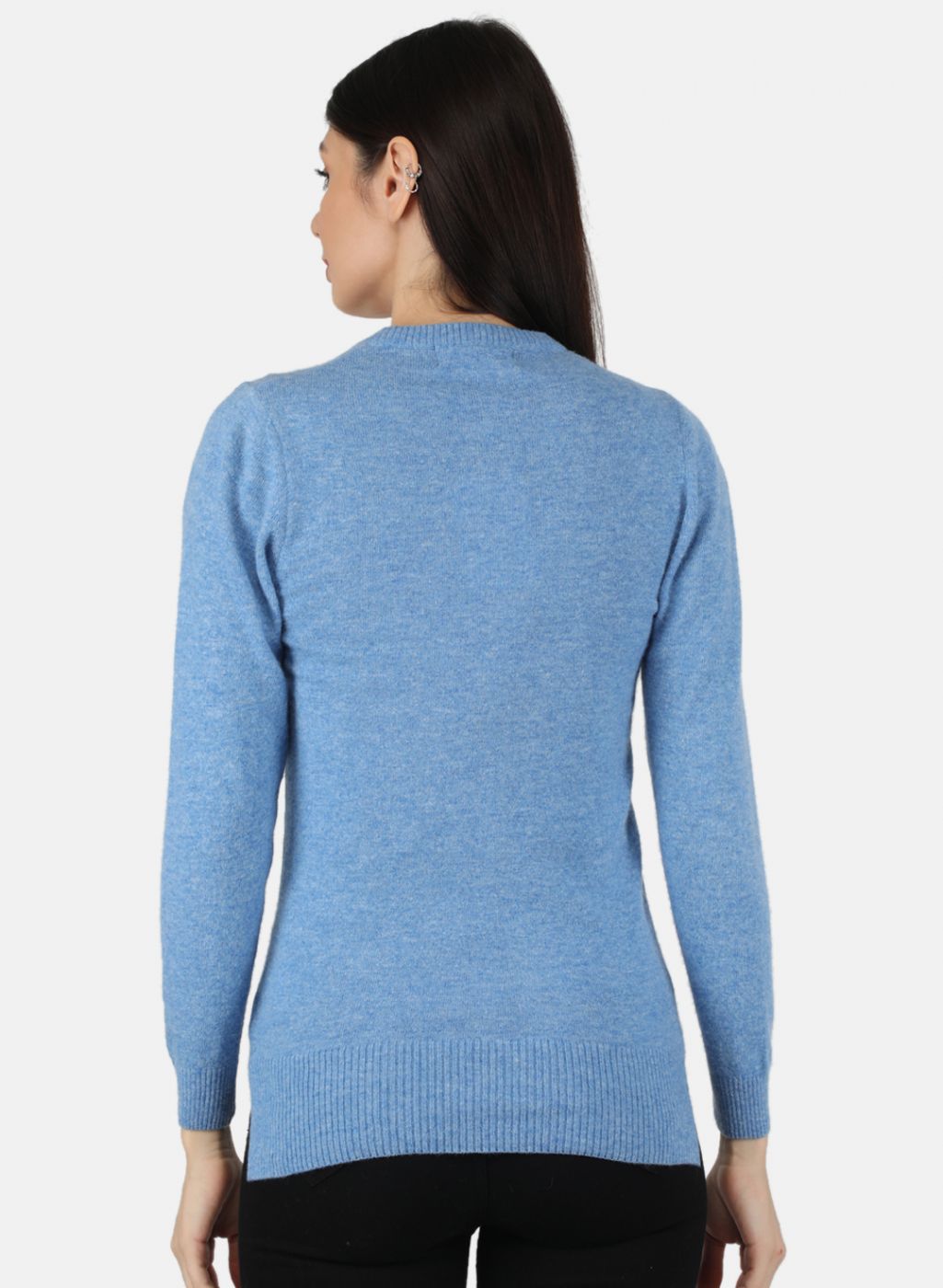 Women Blue Solid Cardigan