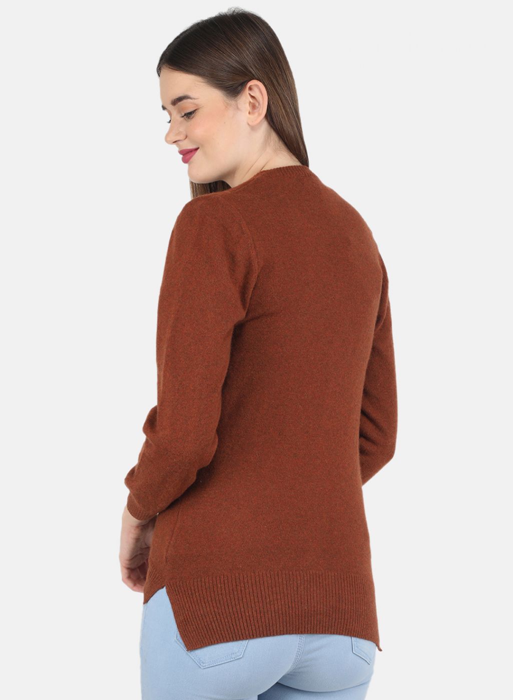 Women Brown Solid Cardigan