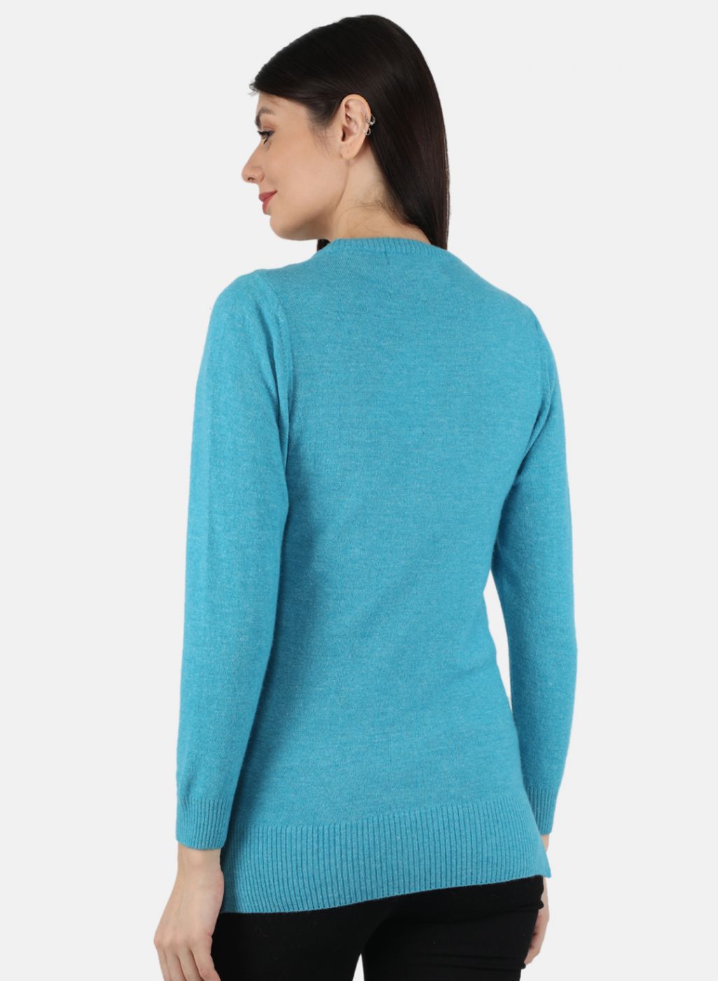 Women Blue Solid Cardigan