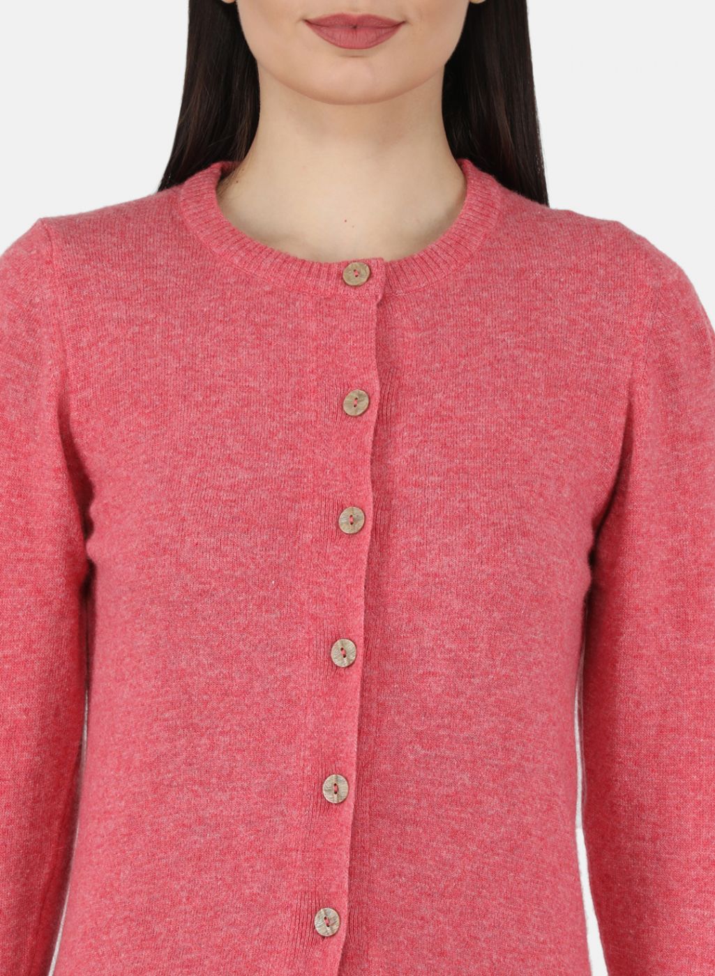 Women Pink Solid Cardigan