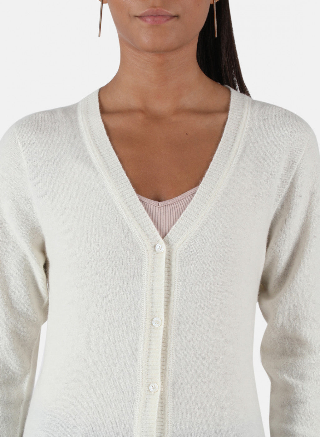 Women White Solid Cardigan