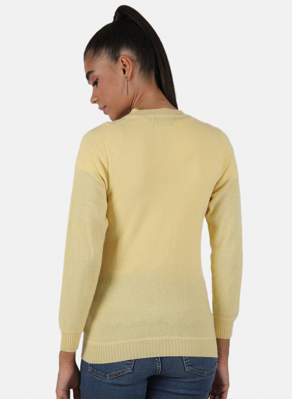 Women Yellow Solid Cardigan