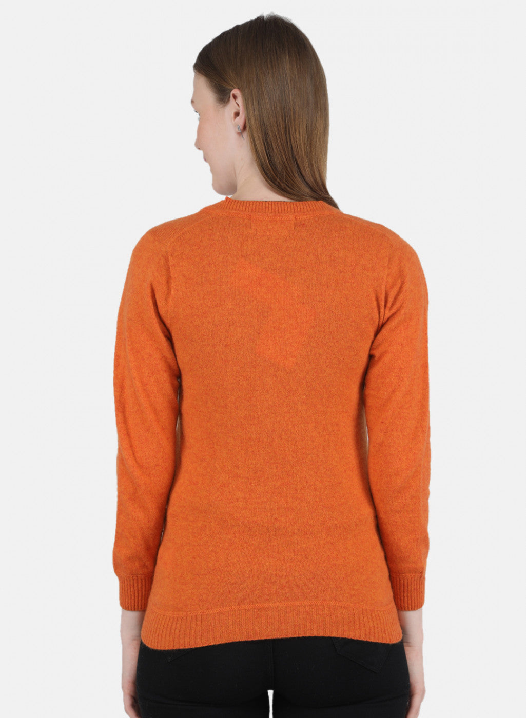 Women Orange Solid Cardigan