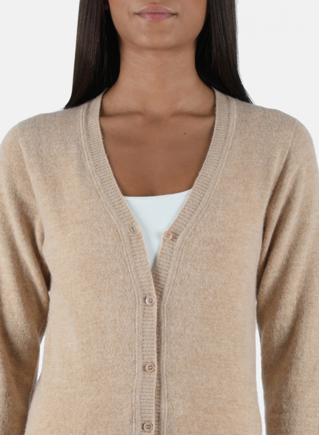 Women Beige Solid Cardigan