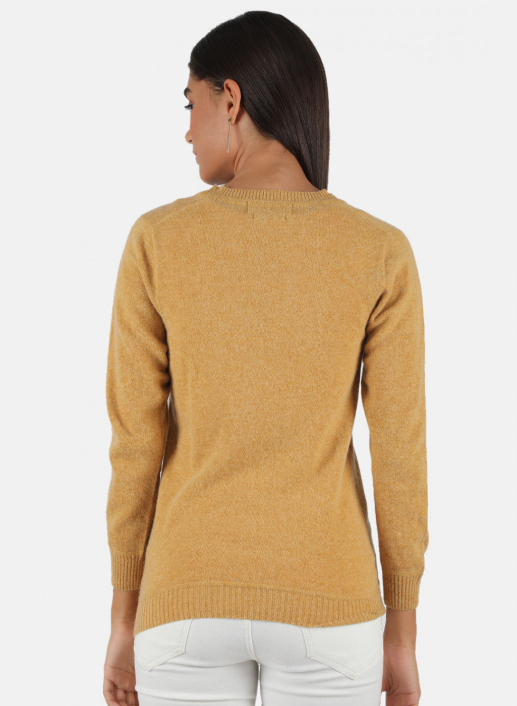 Women Mustard Solid Cardigan