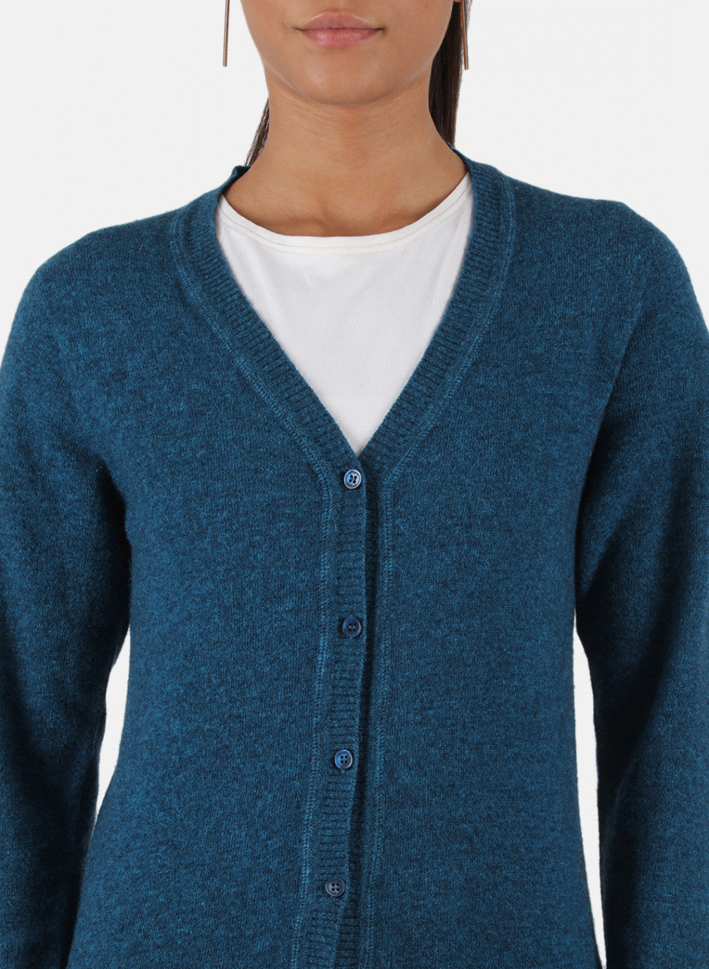 Women Blue Solid Cardigan