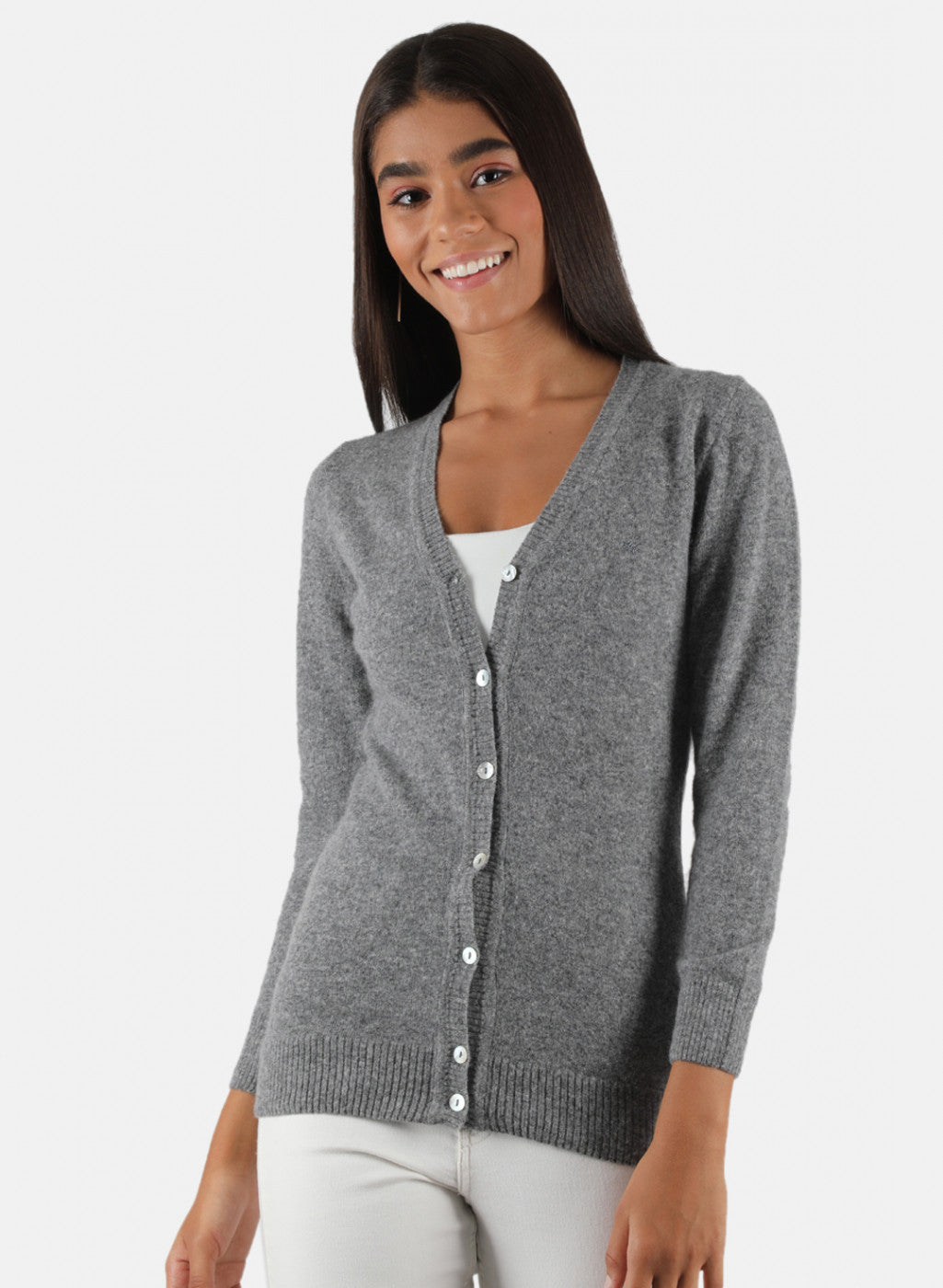 Women Grey Solid Cardigan