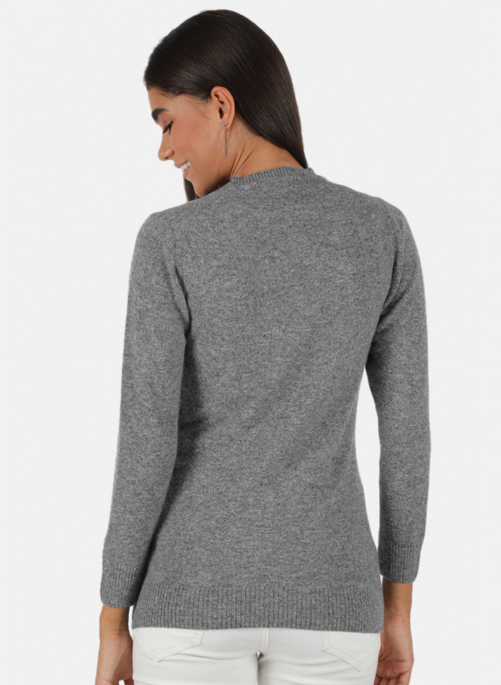 Women Grey Solid Cardigan