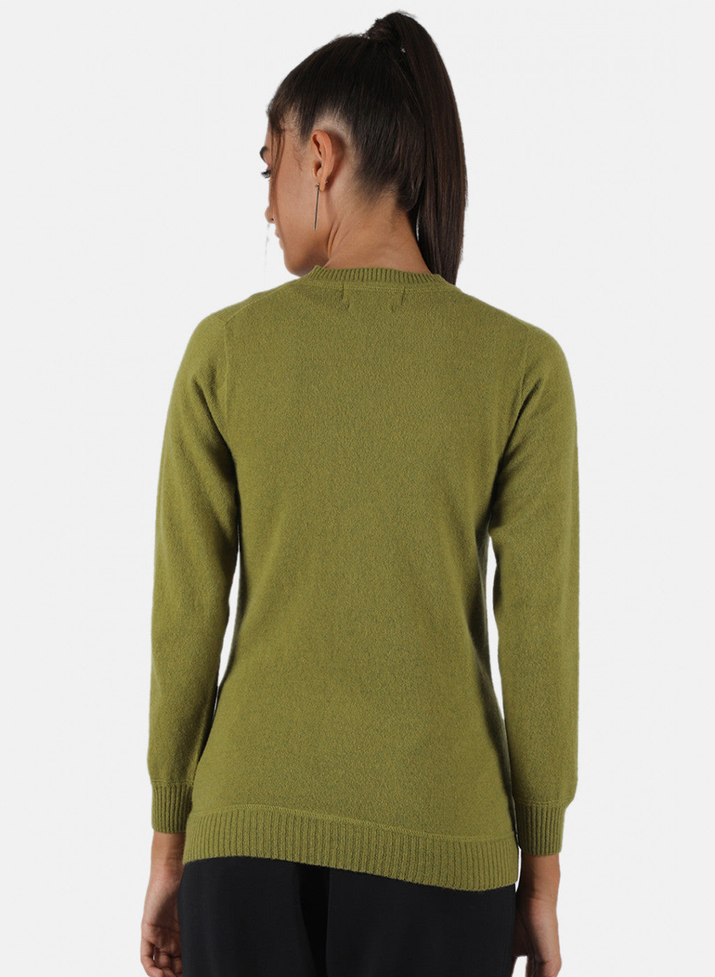 Women Green Solid Cardigan