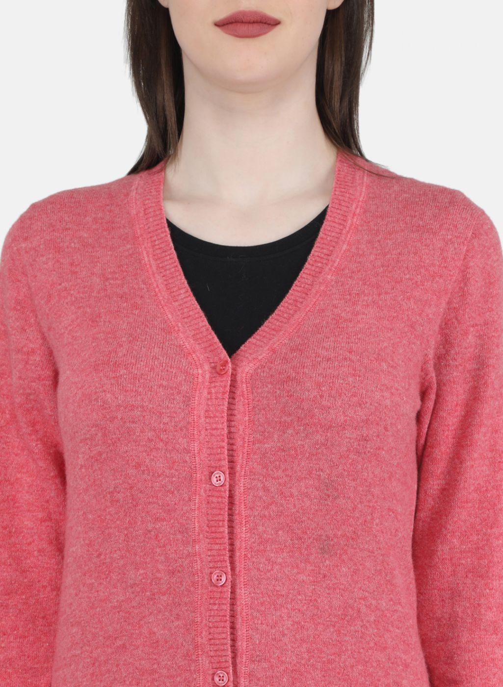 Women Pink Solid Cardigan