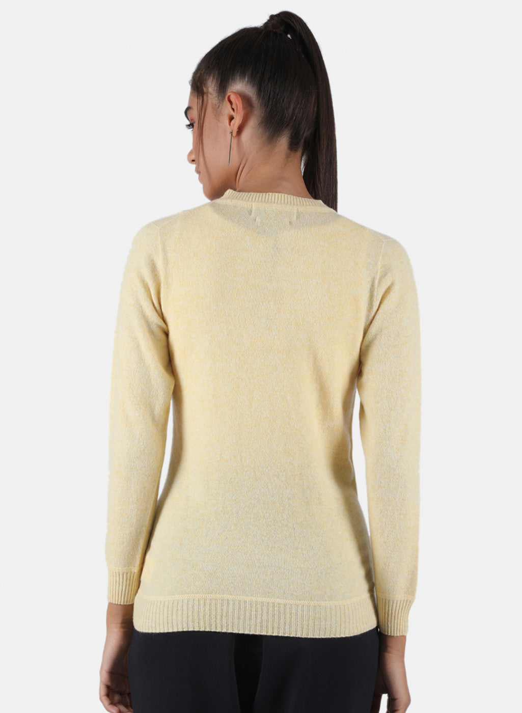 Women Yellow Solid Cardigan