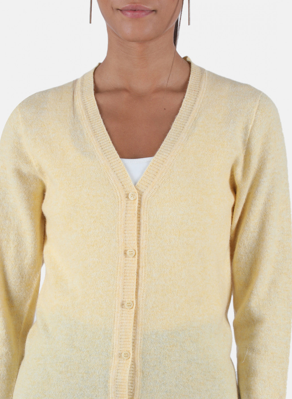 Women Yellow Solid Cardigan