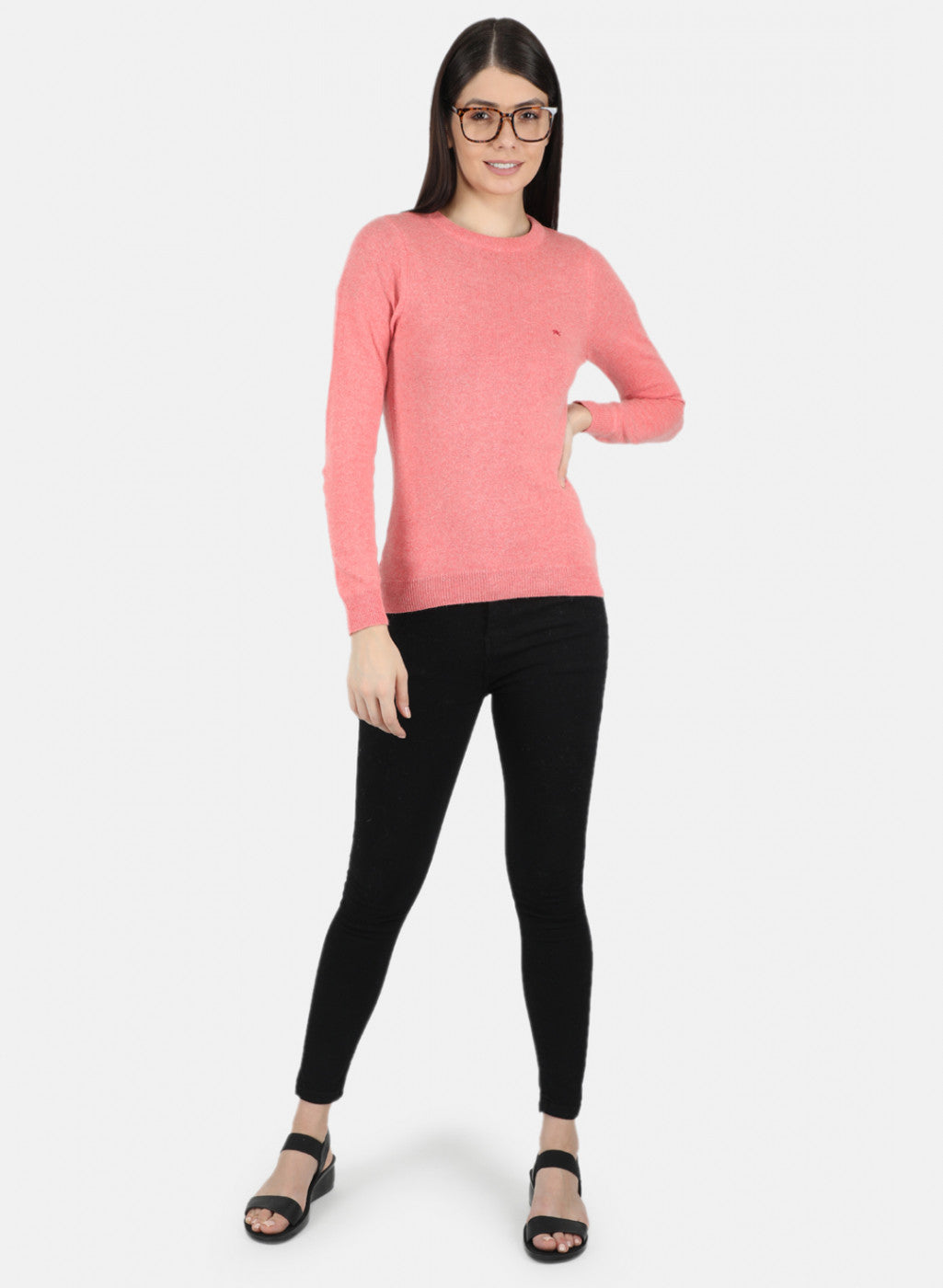 Women Peach Solid Winter Top