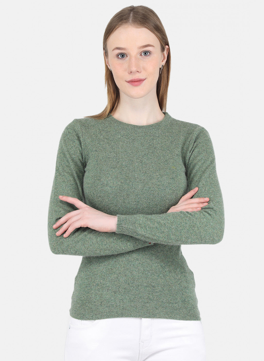 Women Green Solid Top