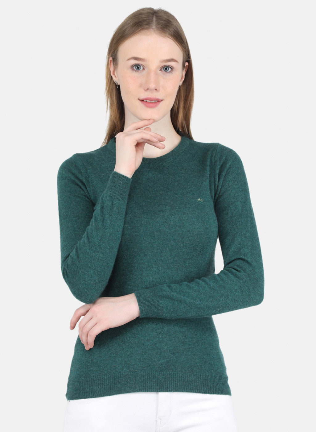 Women Green Solid Top