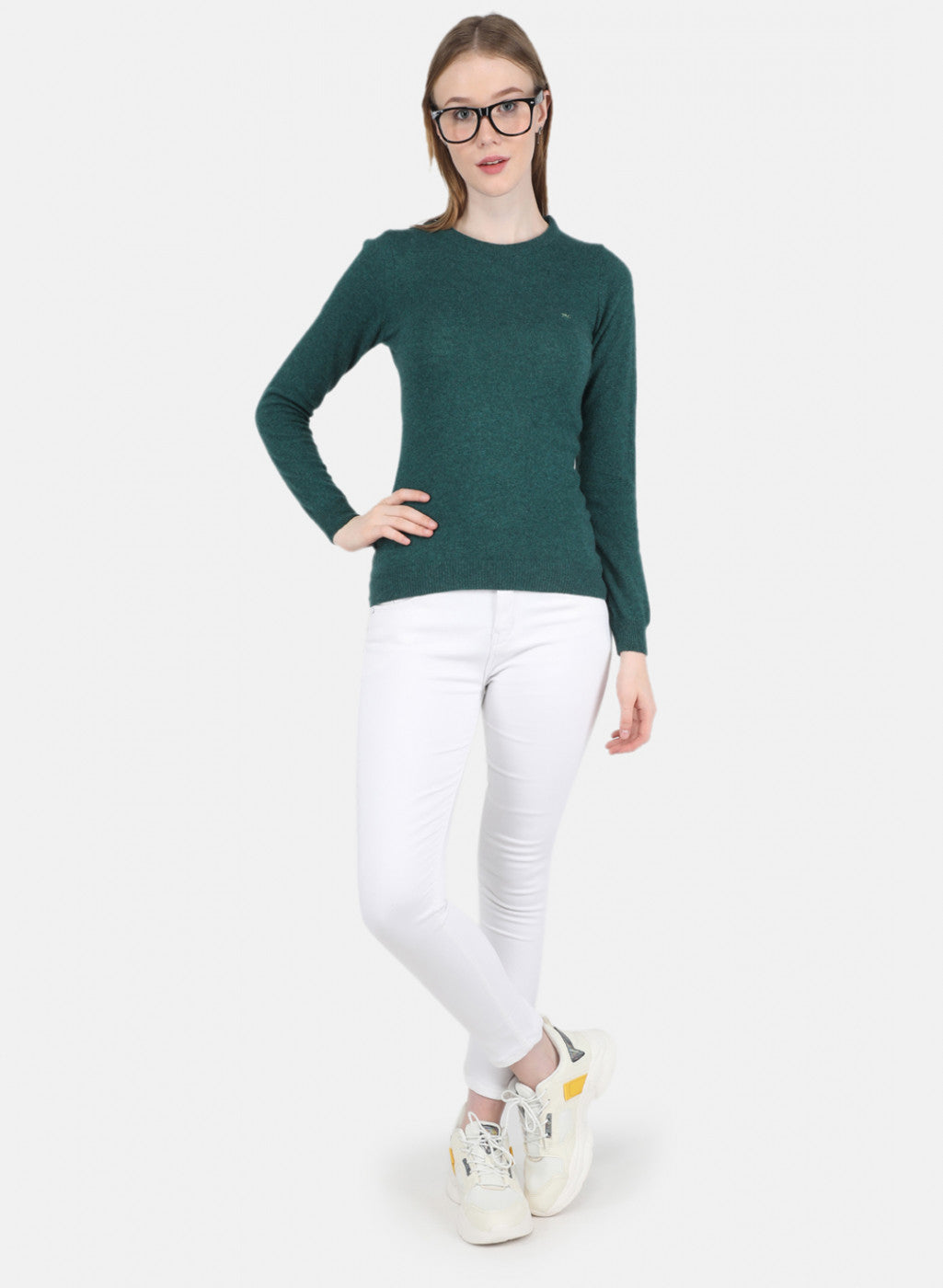 Women Green Solid Top