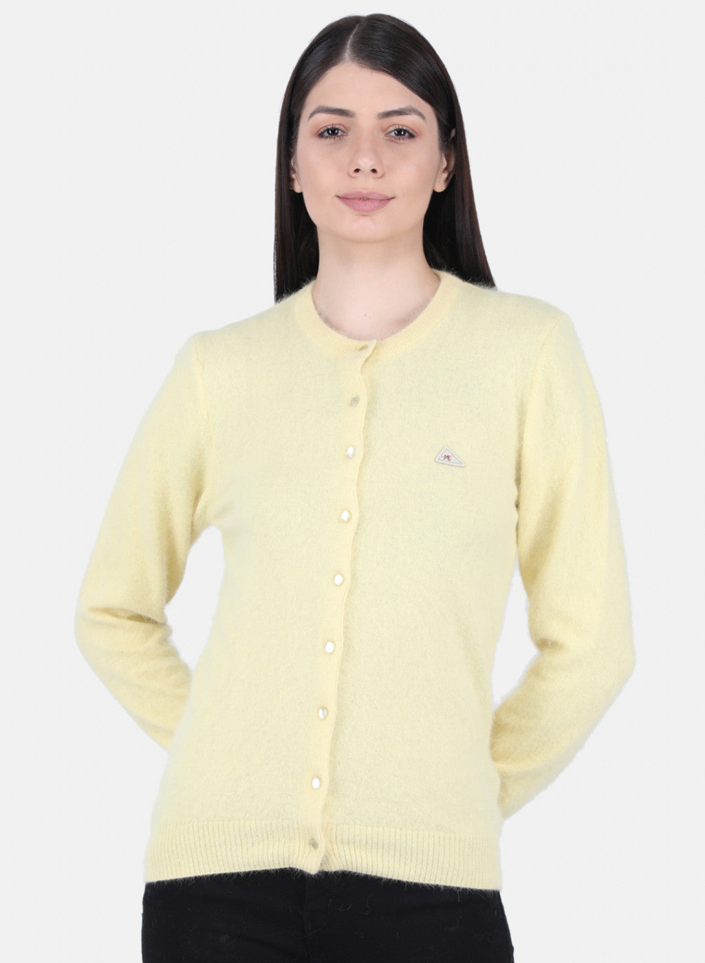 Women Yellow Solid Cardigan