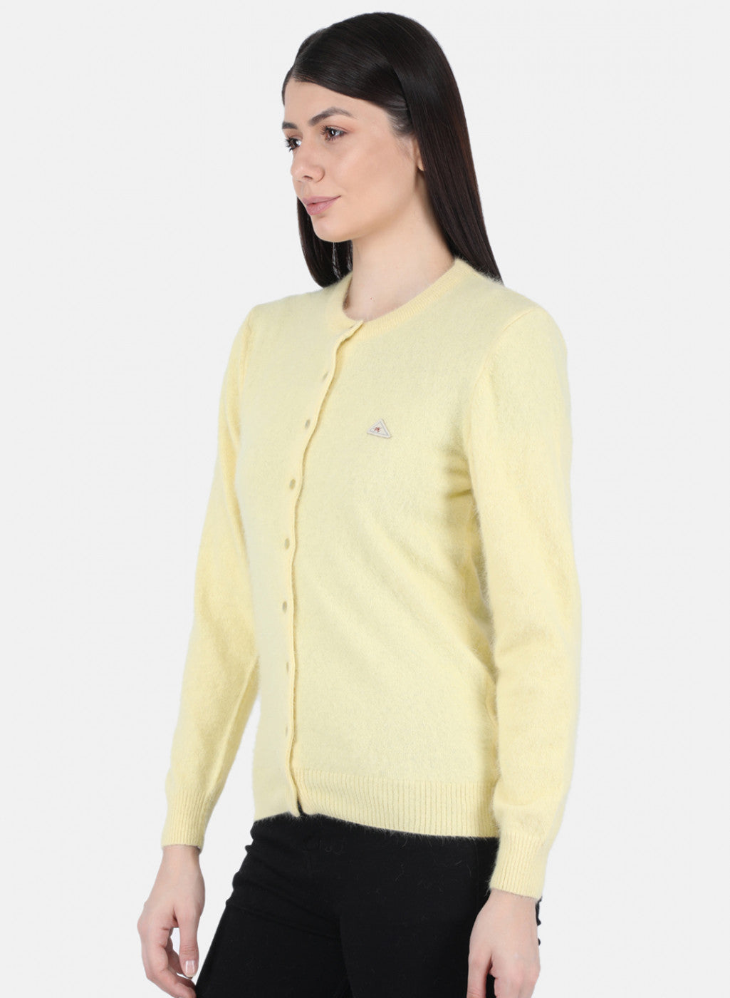 Women Yellow Solid Cardigan