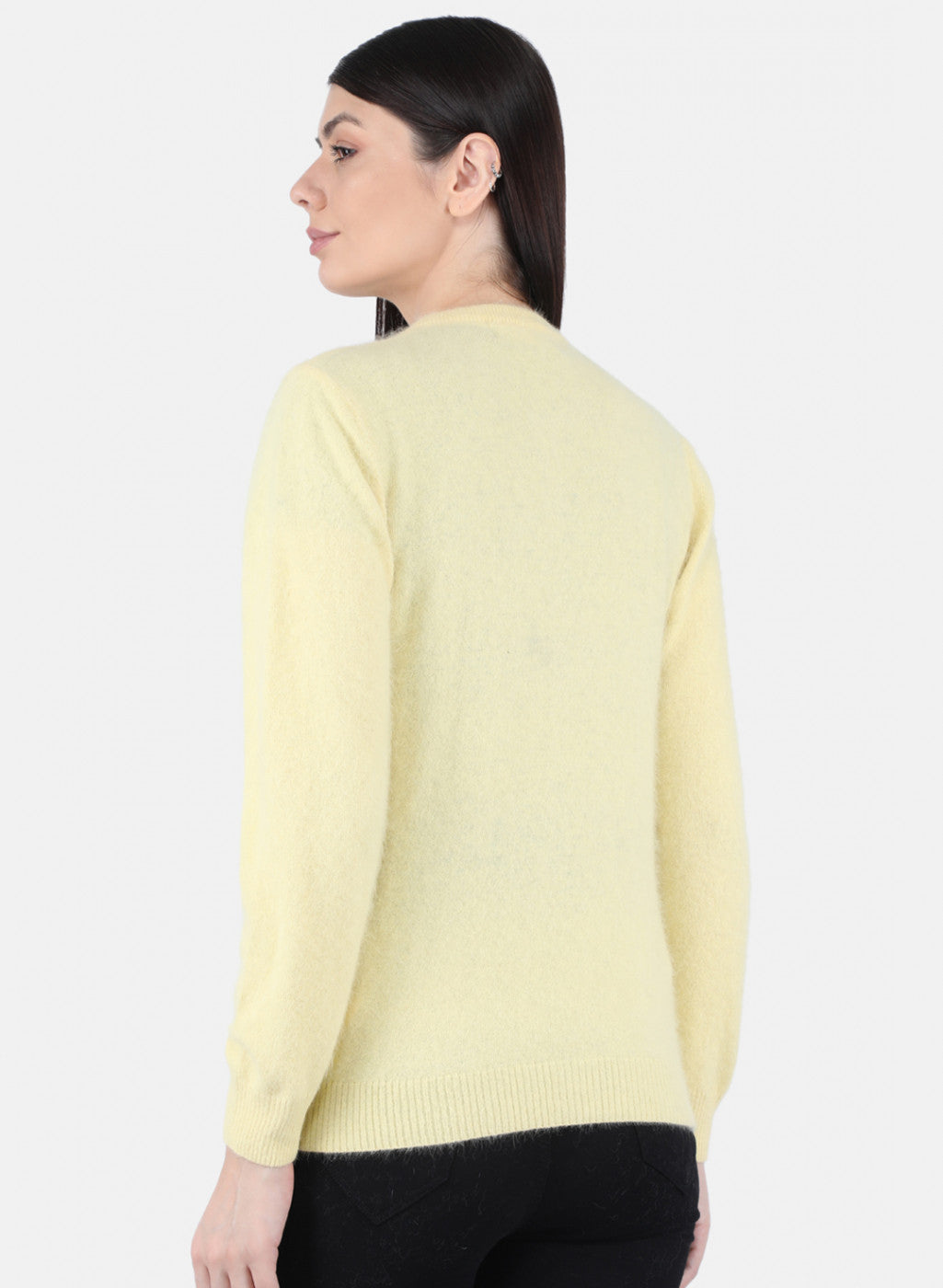 Women Yellow Solid Cardigan