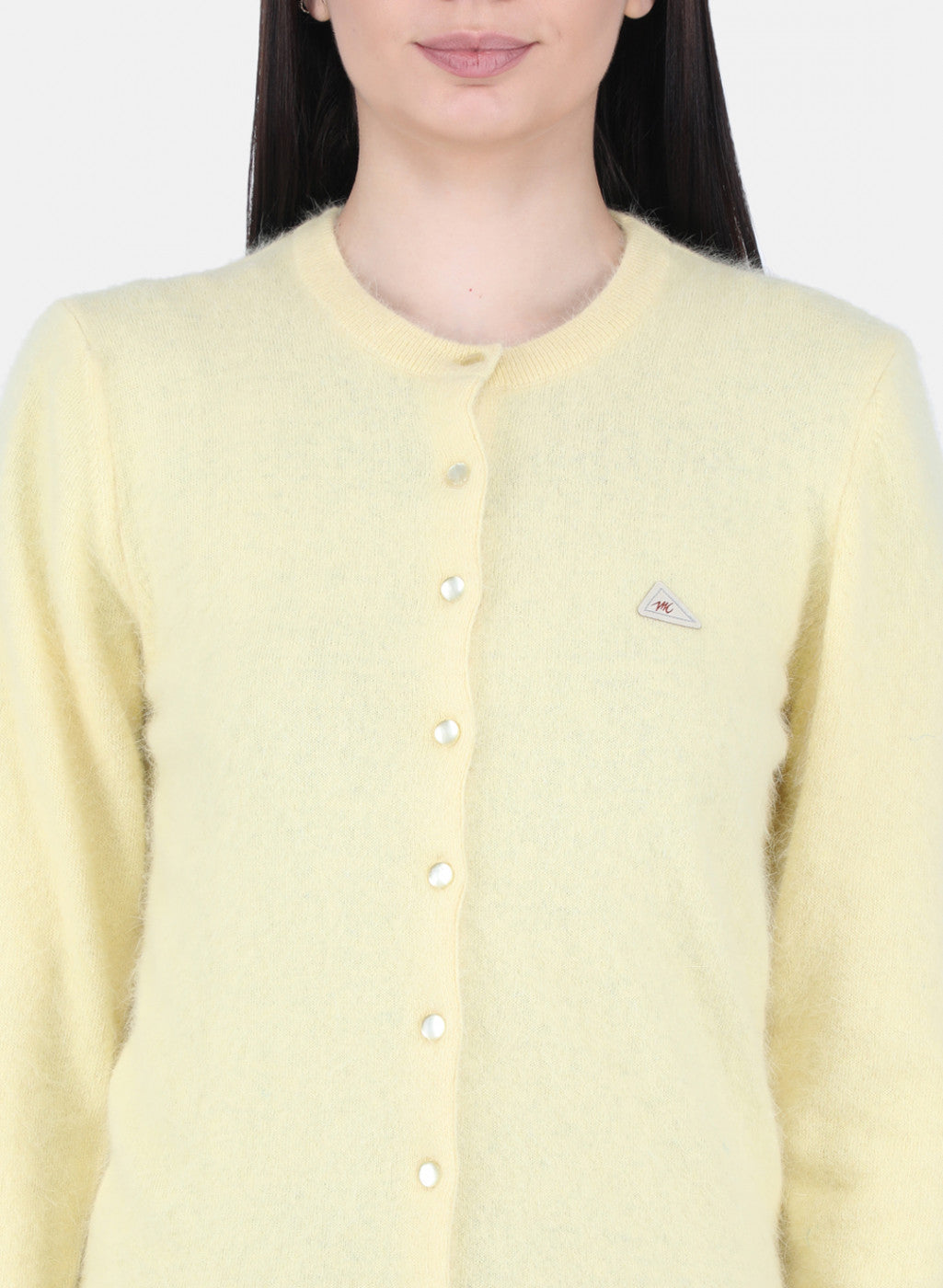 Women Yellow Solid Cardigan