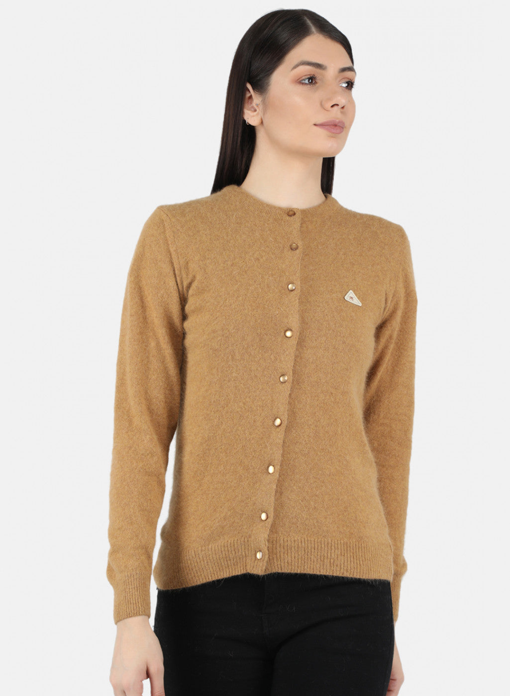 Women Brown Solid Cardigan