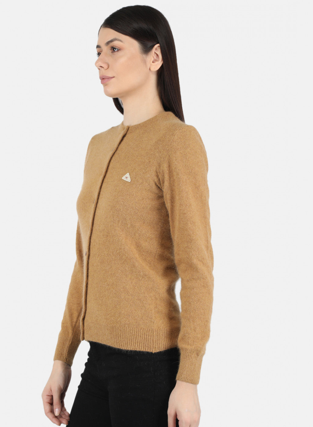 Women Brown Solid Cardigan