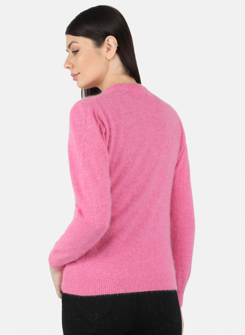 Women Pink Solid Cardigan