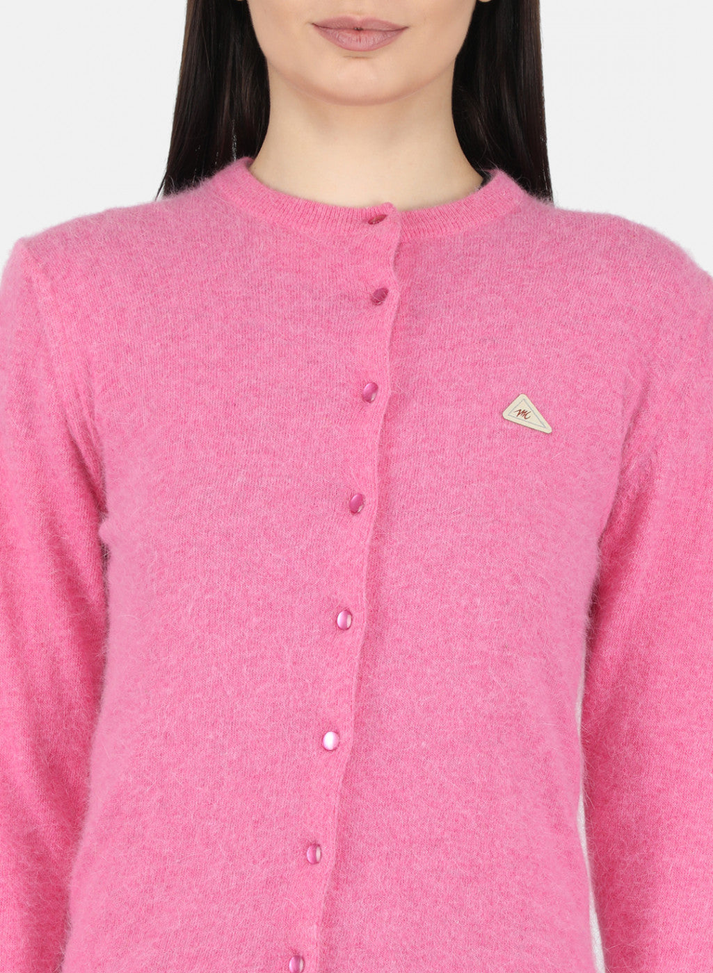 Women Pink Solid Cardigan