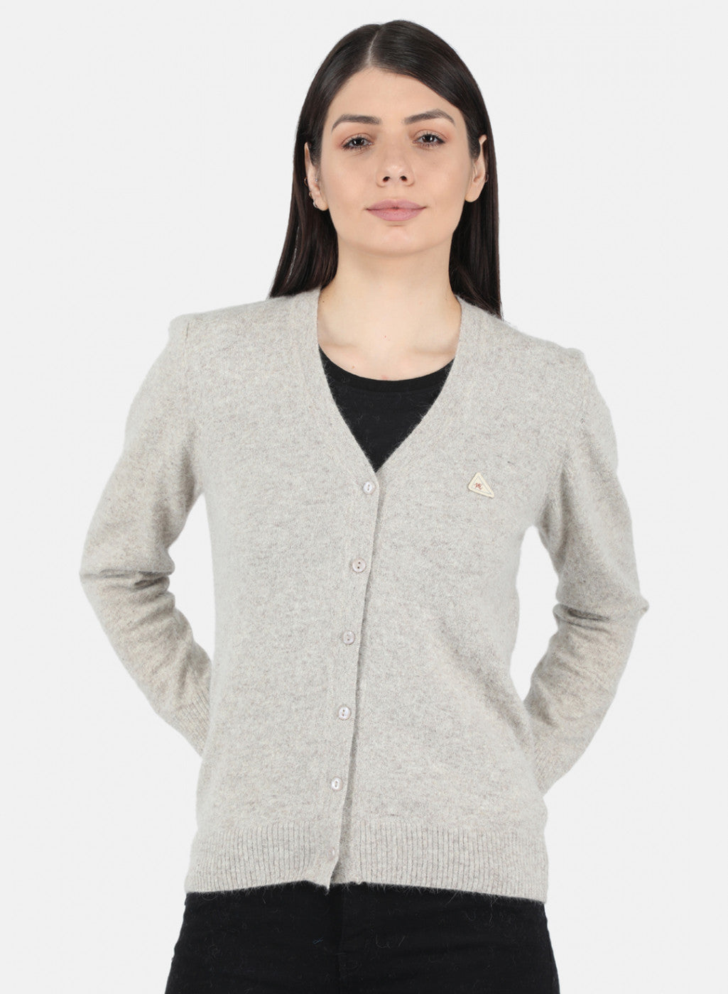 Women Khaki Solid Cardigan