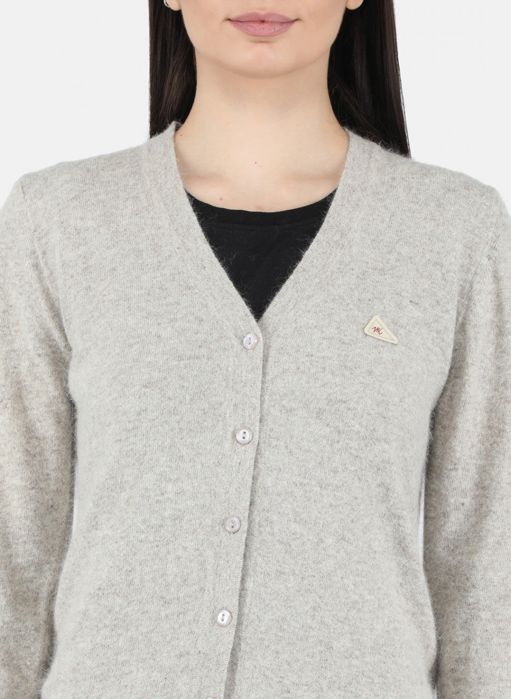 Women Khaki Solid Cardigan