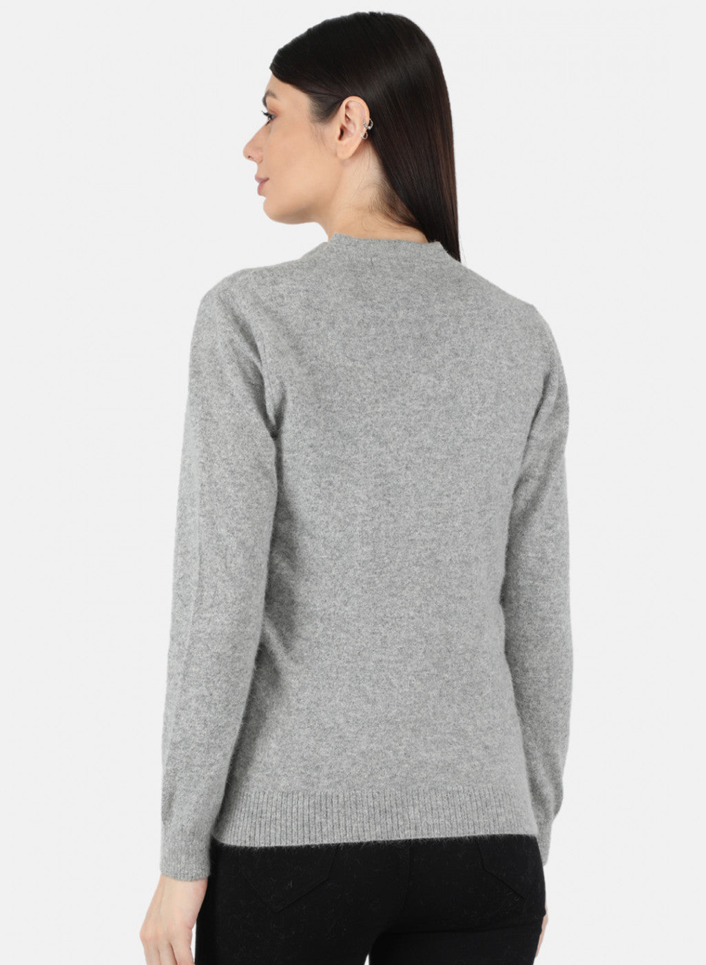 Women Grey Solid Cardigan