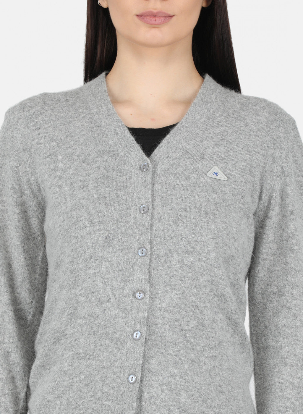 Women Grey Solid Cardigan