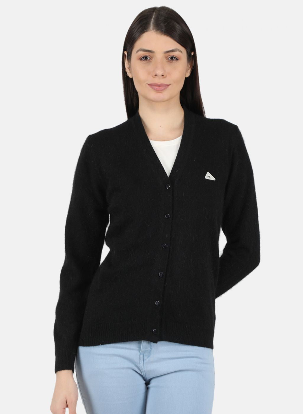 Women Black Solid Cardigan