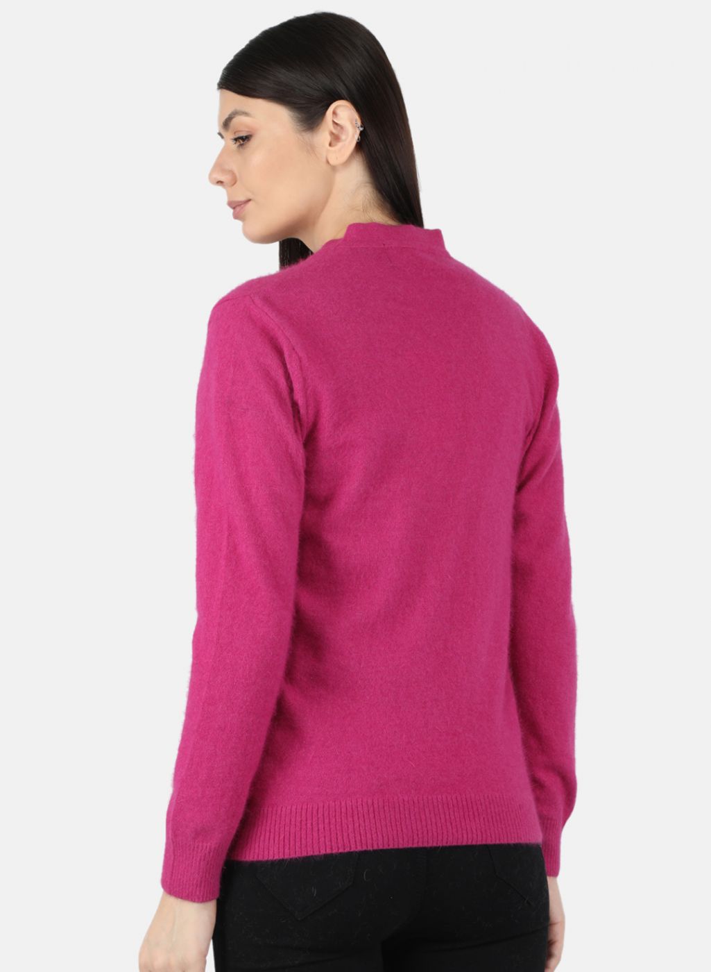 Women Pink Solid Cardigan