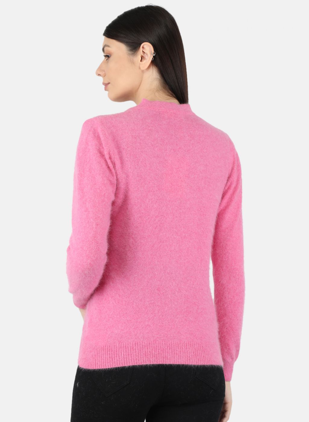 Women Pink Solid Cardigan