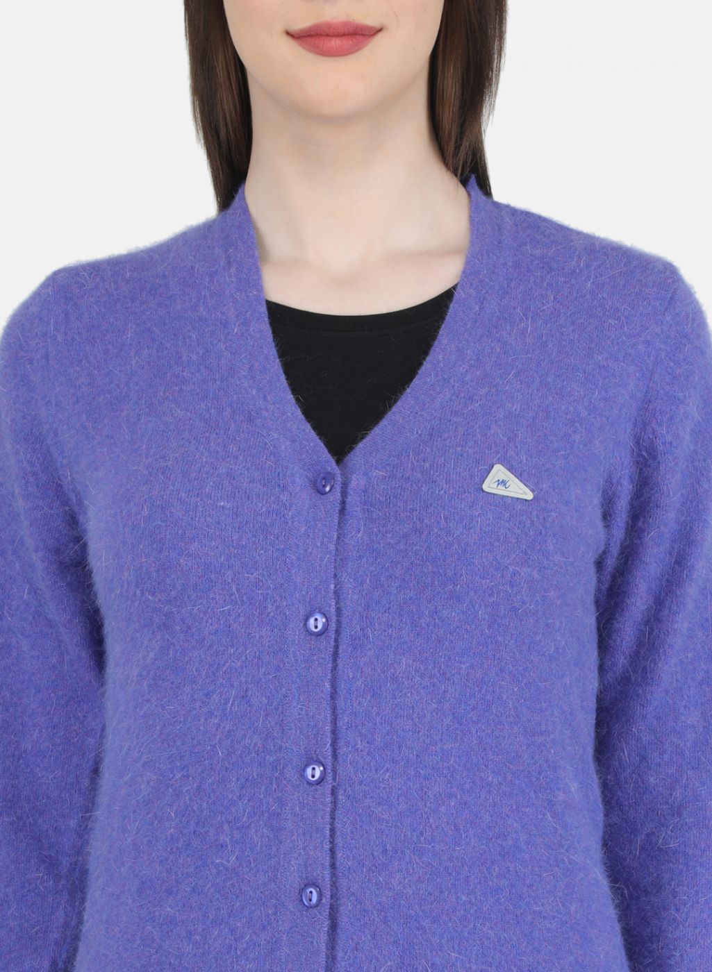 Women Purple Solid Cardigan