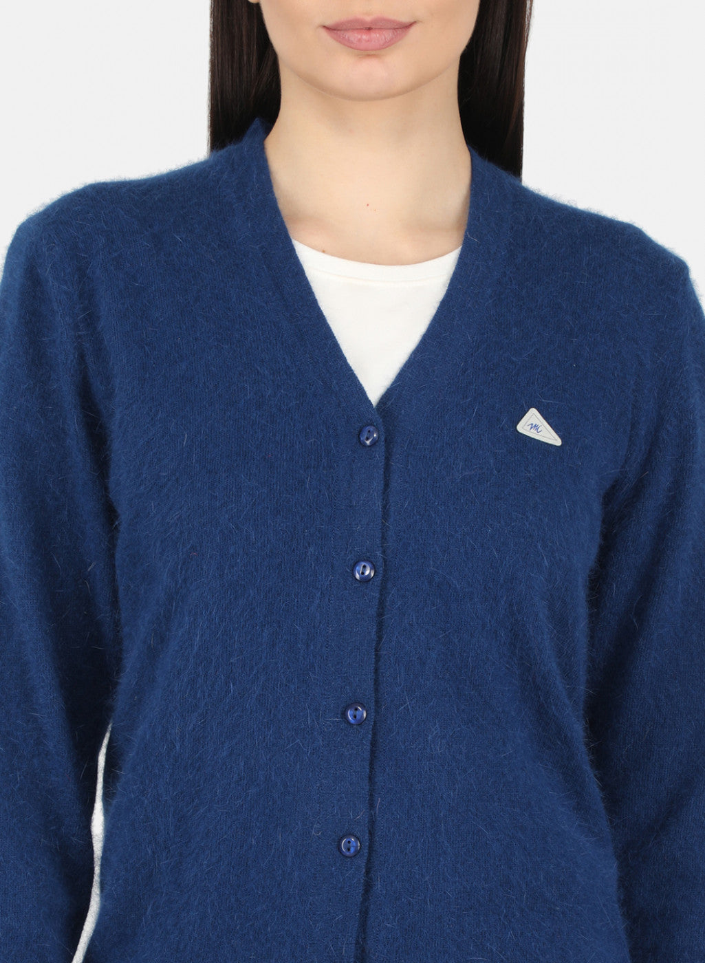 Women Blue Solid Cardigan