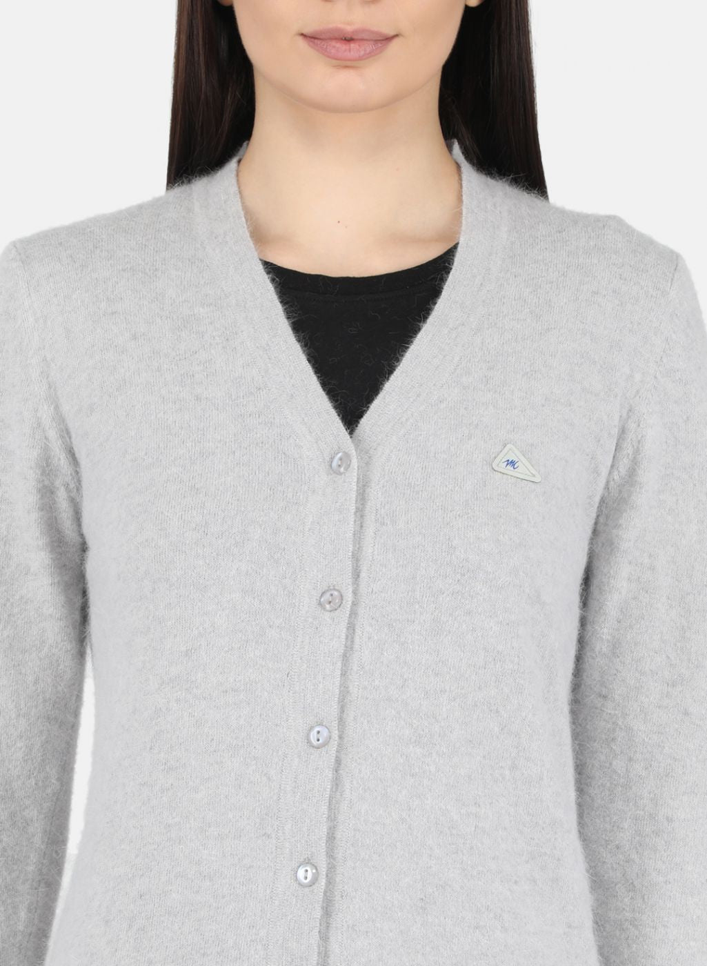 Women Grey Solid Cardigan