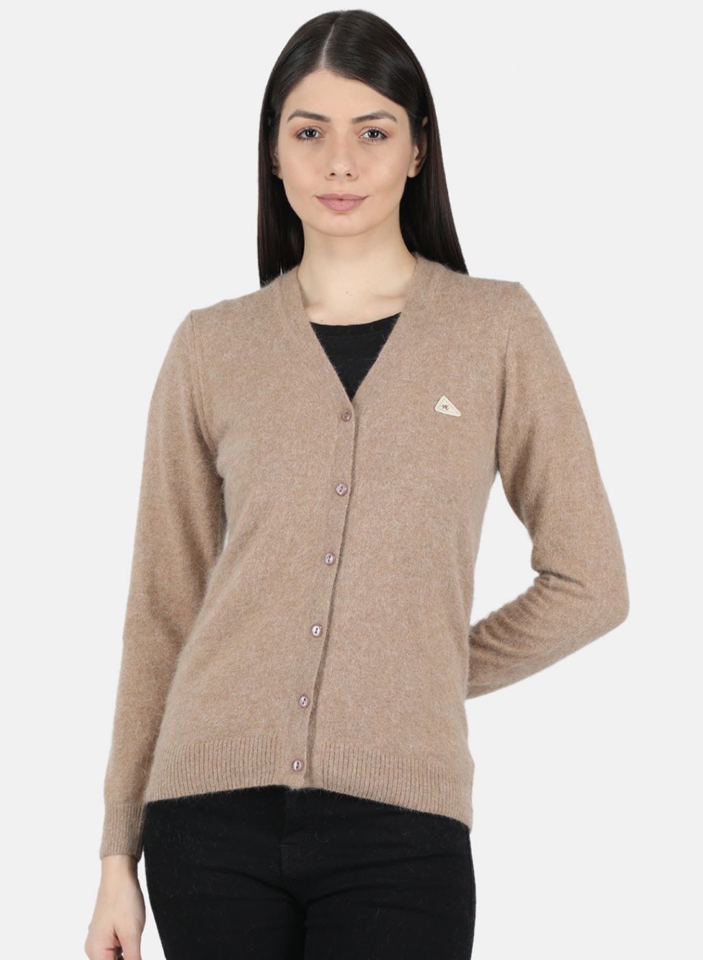 Women Brown Solid Cardigan