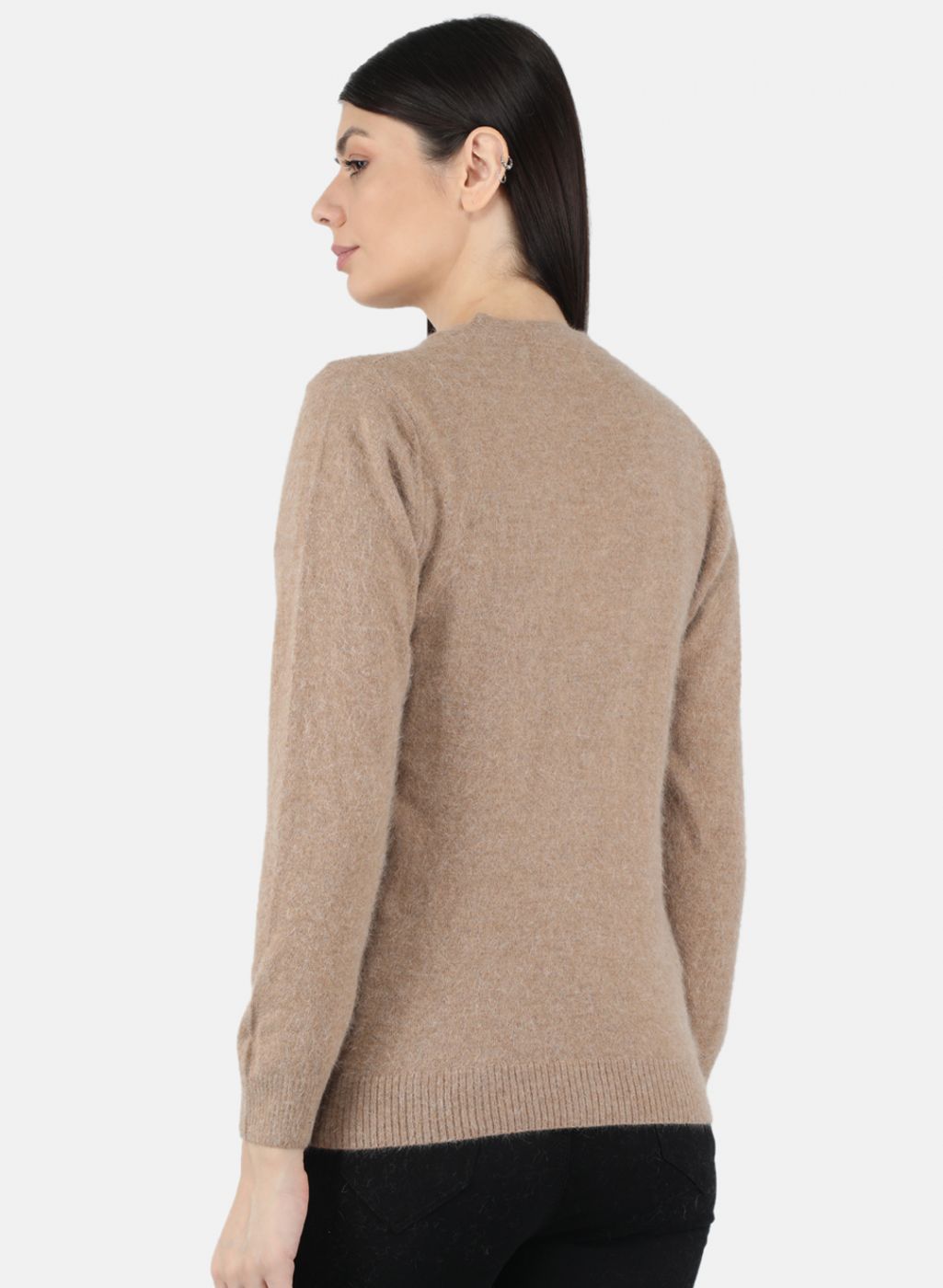 Women Brown Solid Cardigan