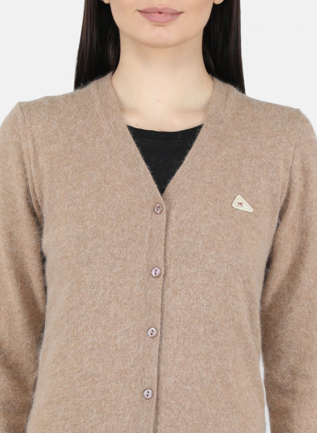 Women Brown Solid Cardigan