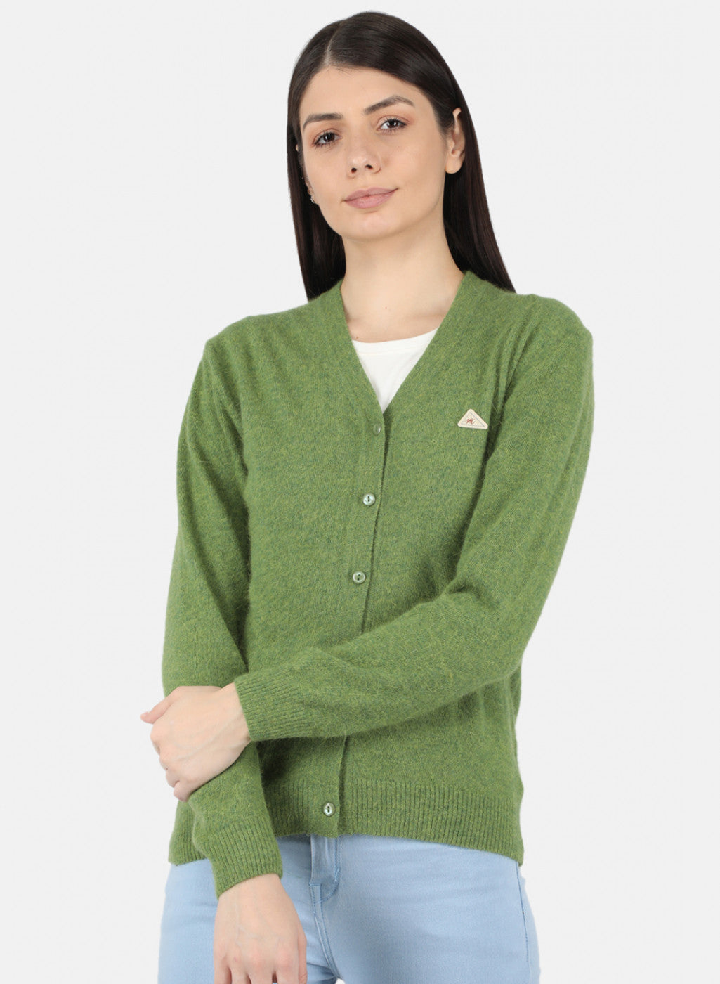 Women Olive Solid Cardigan