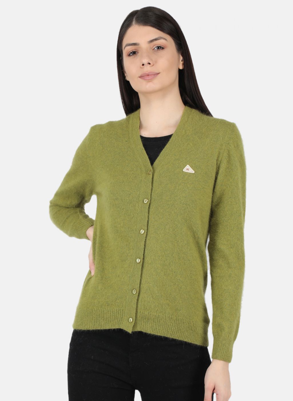 Women Olive Solid Cardigan