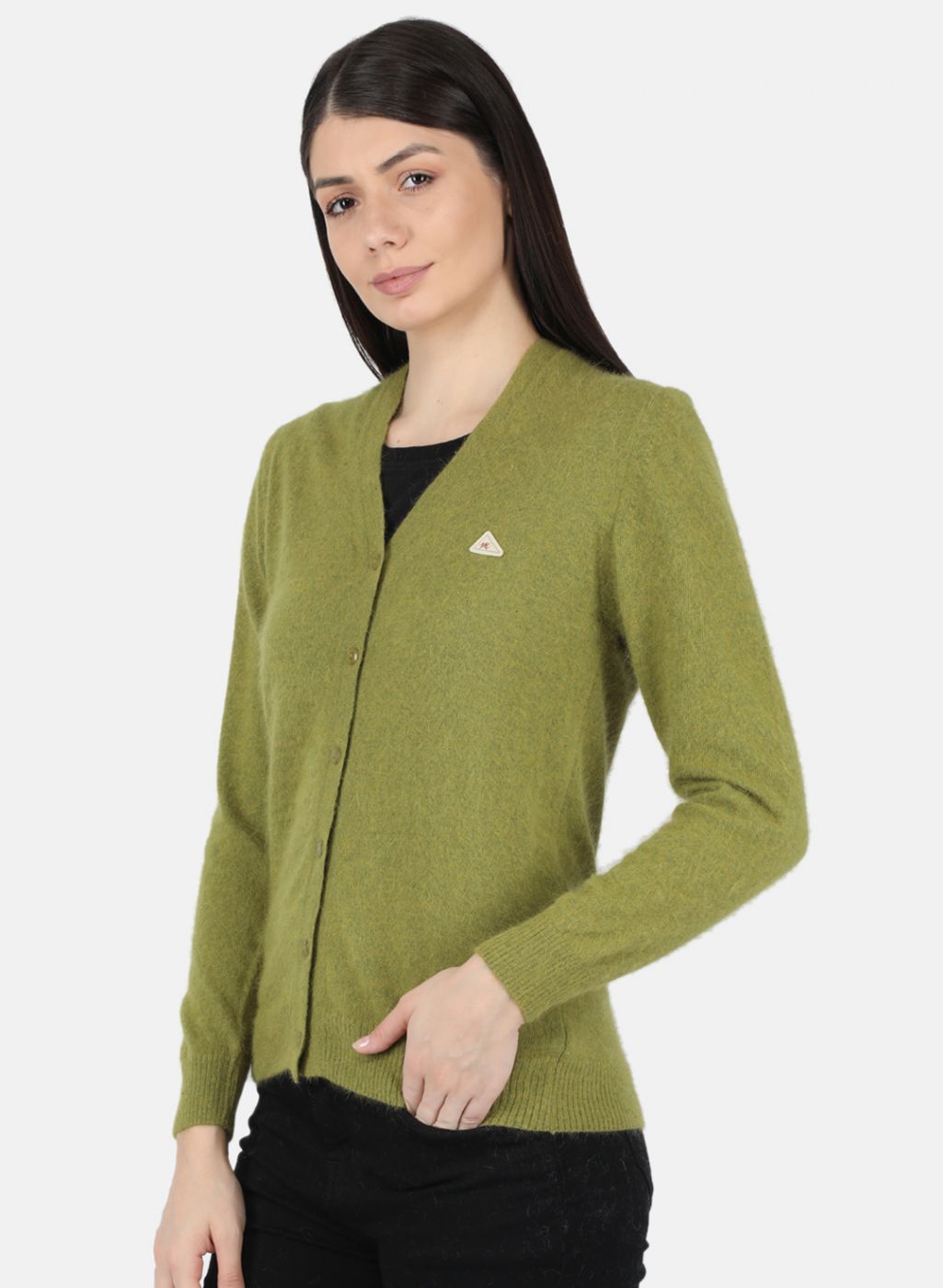 Women Olive Solid Cardigan