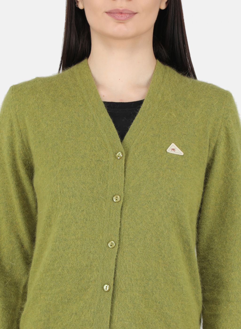 Women Olive Solid Cardigan