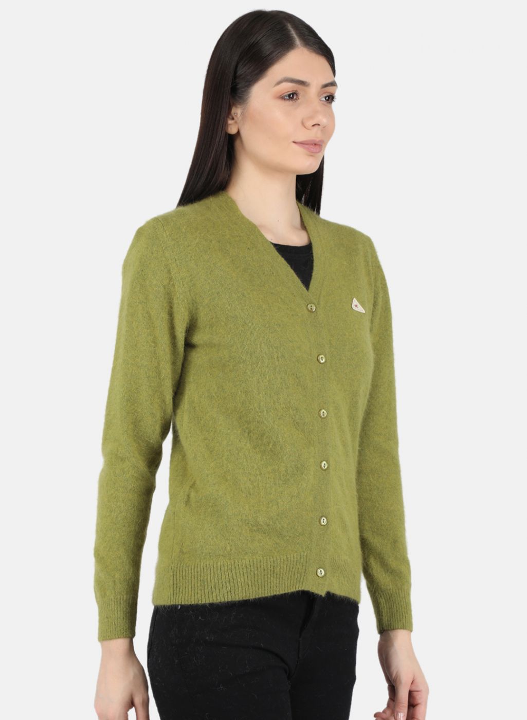 Women Olive Solid Cardigan