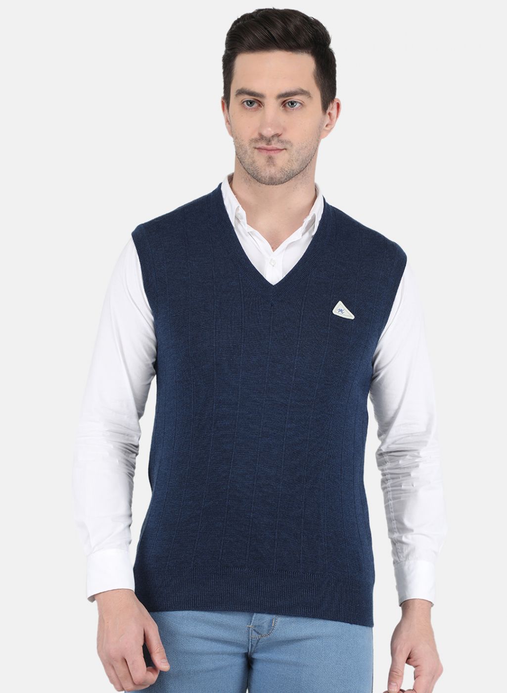 Men NAvy Blue Solid Sweater