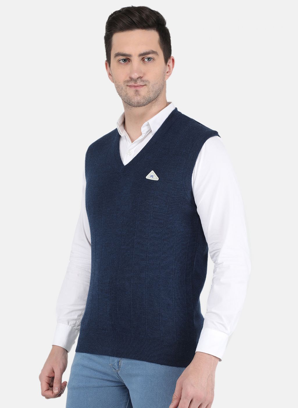 Men NAvy Blue Solid Sweater